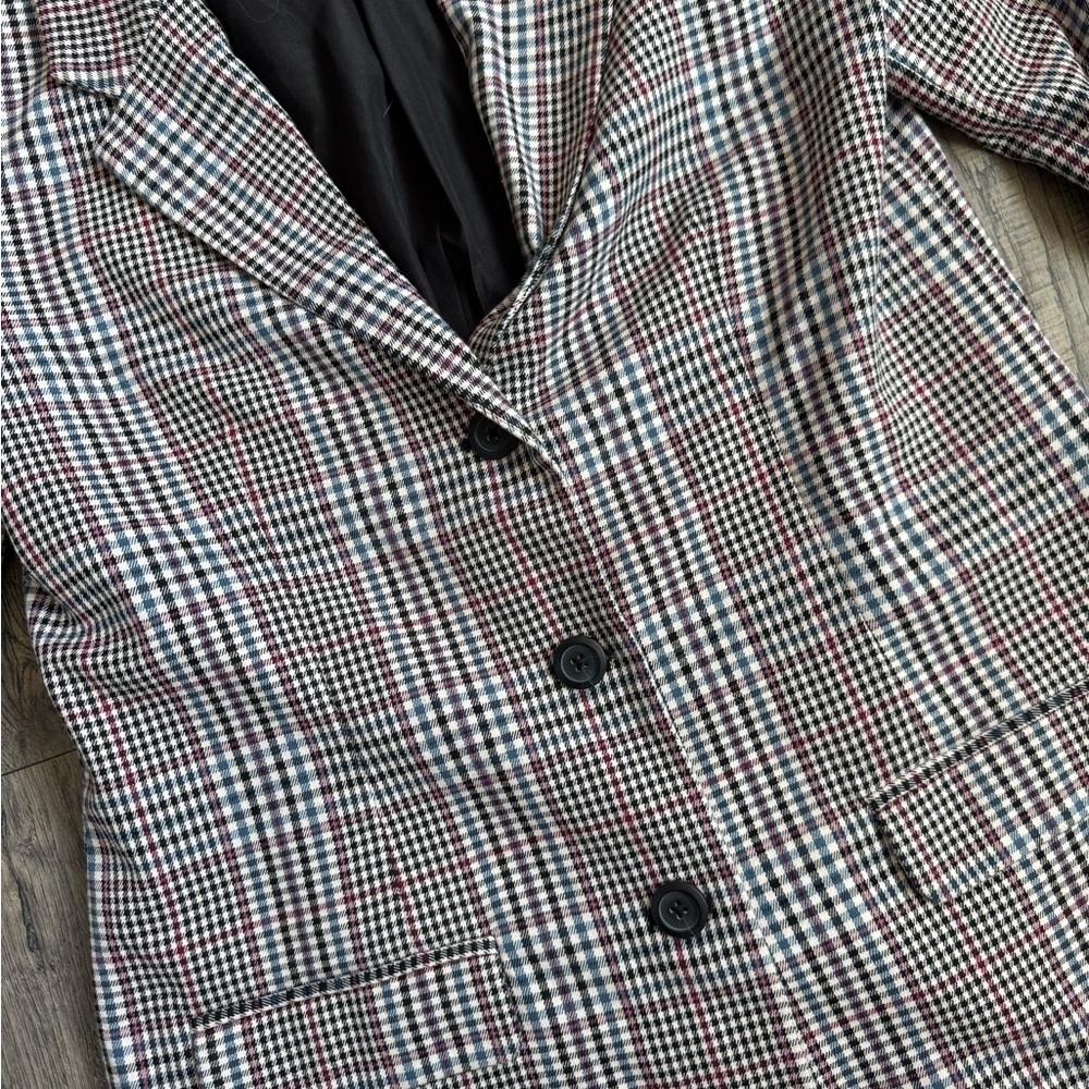 Steve Madden BB Dakota Prep Plaid Longline Blazer- Size Medium - Picture 5 of 7